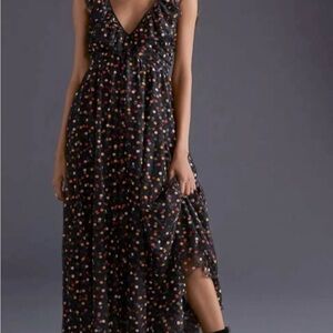 Anthropologie by Maeve Black Motif Dress with Multicolor Dots, NWT, Size 10